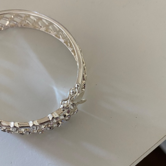Anne Klein Boxed Silvertone and Crystal Bracelet - Picture 2 of 4